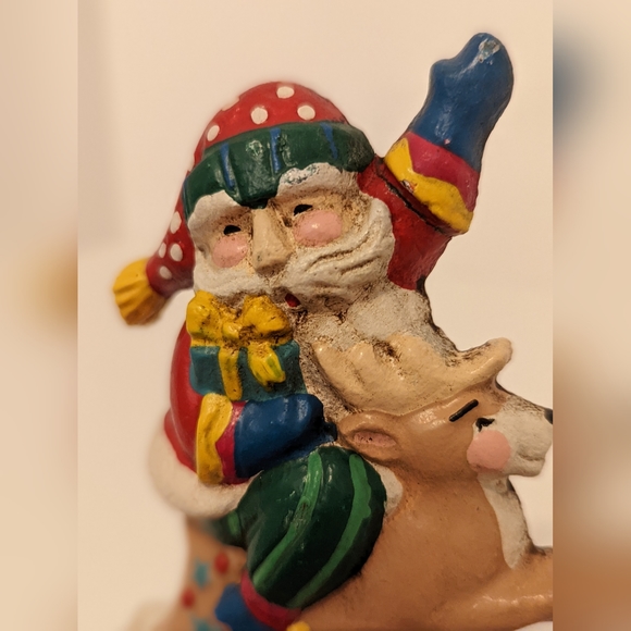 Midwest Santa Claus Riding Reindeer Christmas Stocking Cast Iron - Picture 7 of 12